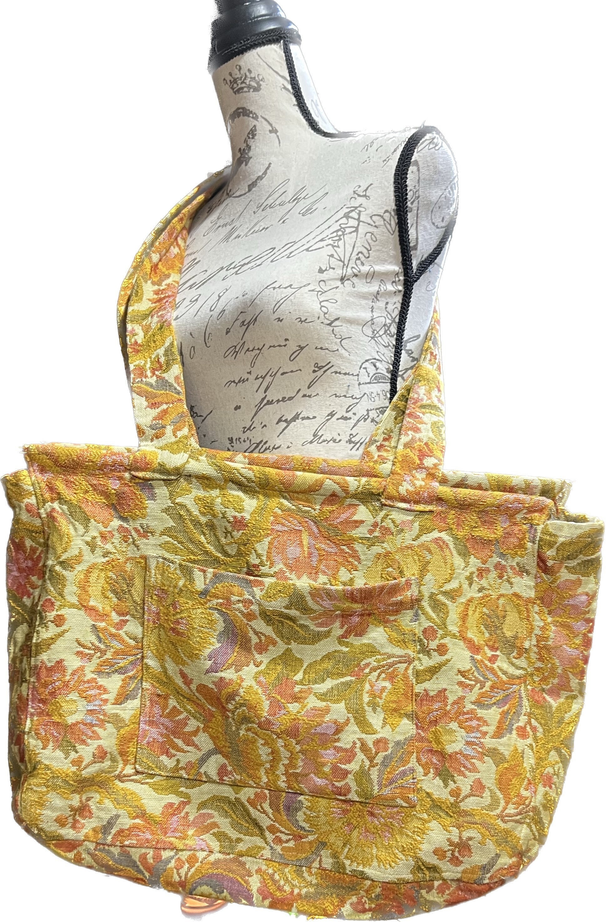 Upholstery Market Bag Vintage Fabric Tote Bag Shopping Bag Etsy