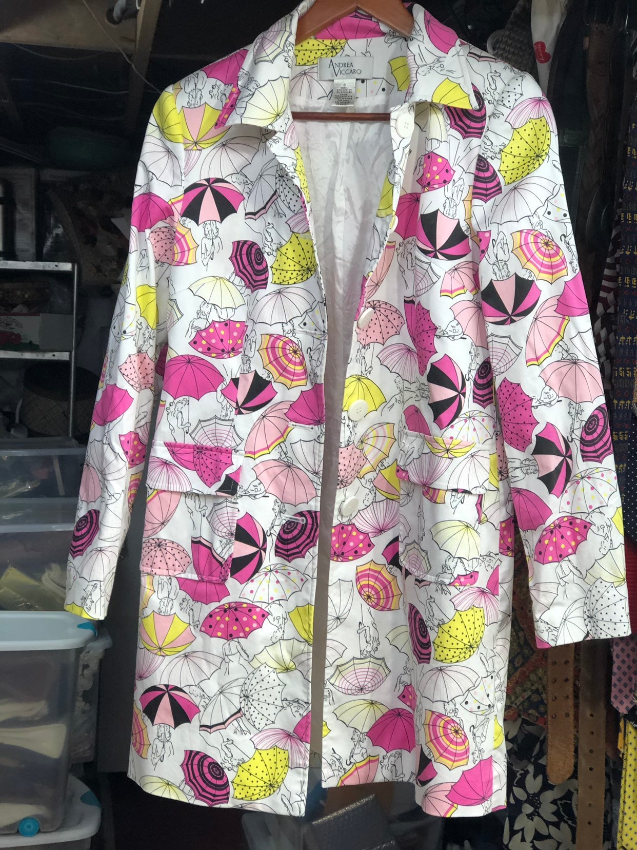 Umbrella Women's Raincoat, Colorful Fun Spring Coat, Ladies Rain Jacket