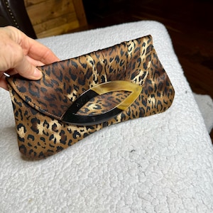 Leopard Print Clutch Handbag, Evening Cocktail Party Purse, Formal or Casual Fashion