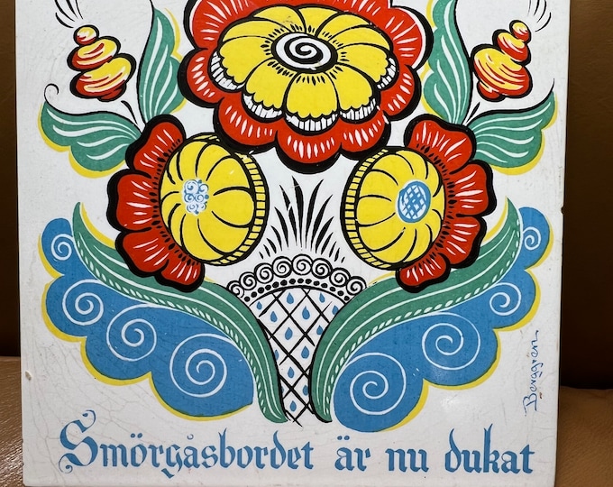 Decorative Ceramic Tile, Norwegian Buffet Sign, Smorgasbord