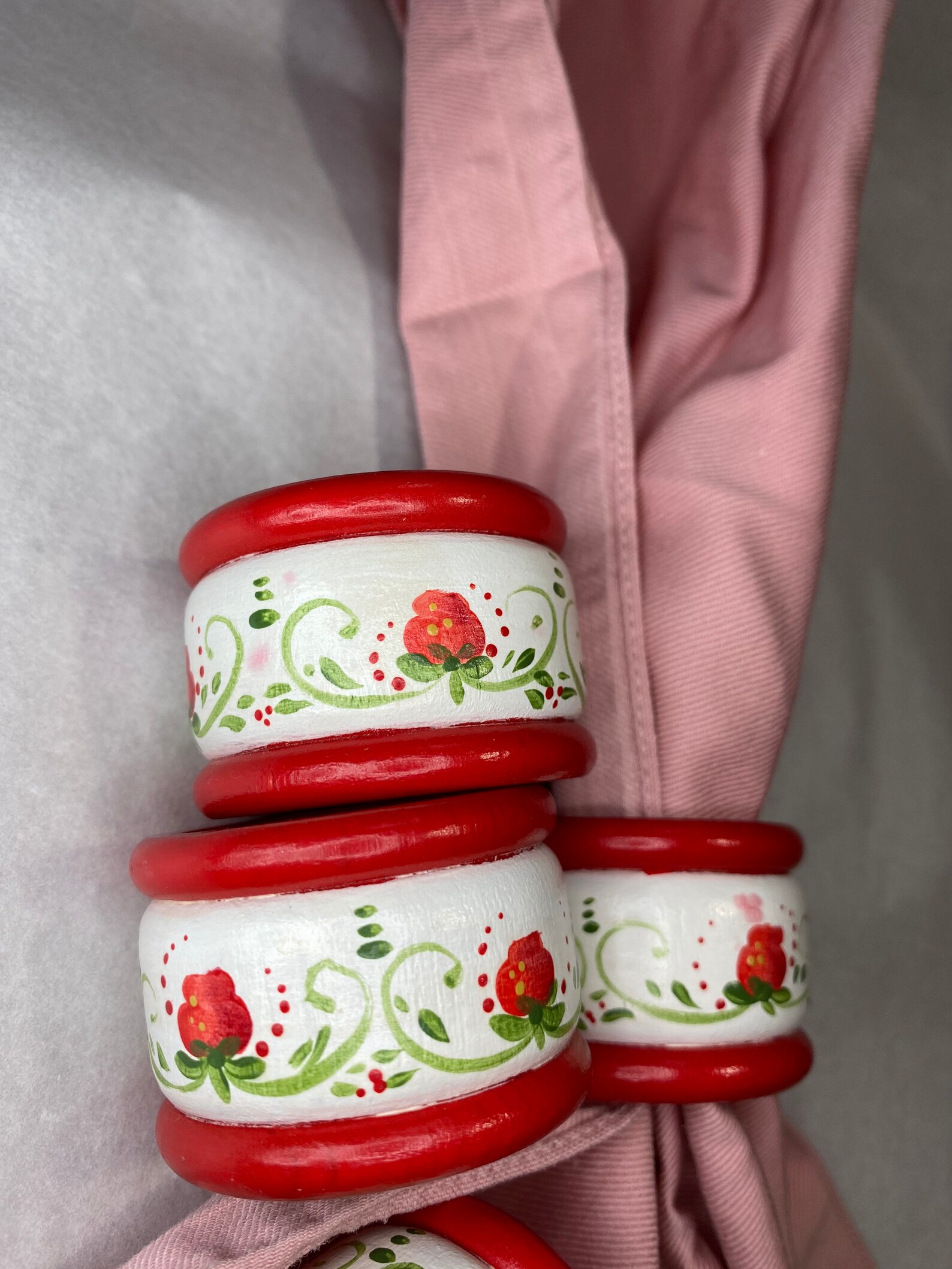 Christmas Napkin Rings Holiday Red Dinner Table Decor Etsy