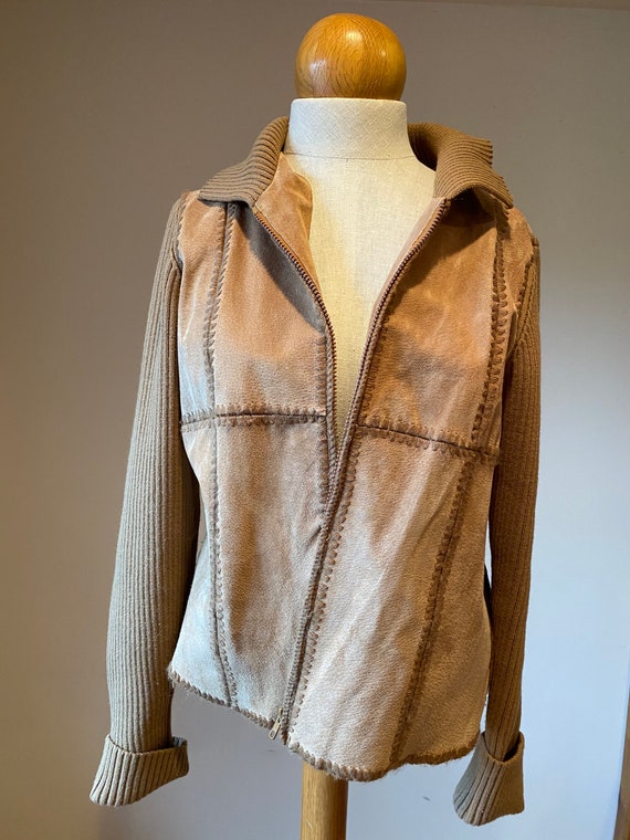 Suede Hippie Jacket, patched brown boho hipster c… - image 10