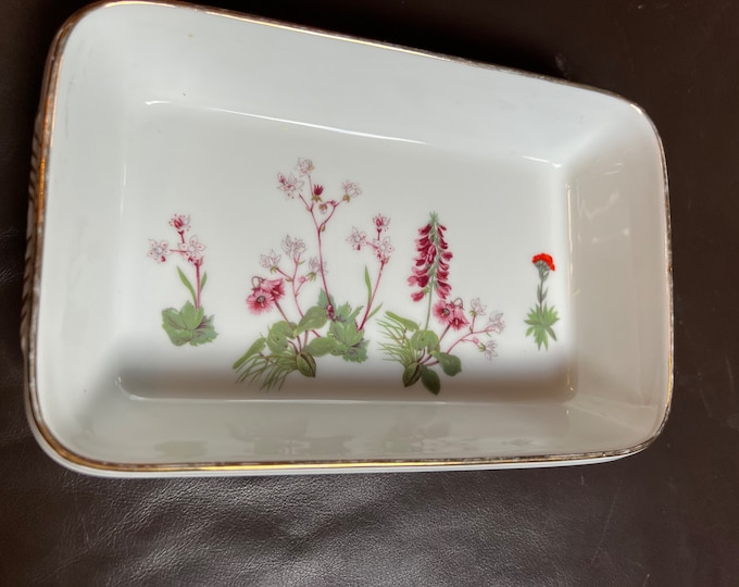 Flower Casserole Dish, L Lourioux Porcelain France Plate