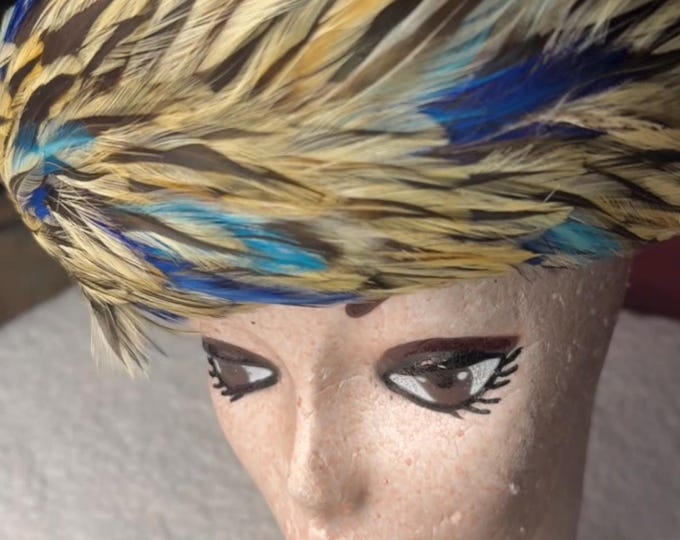 Easter Hat Feathers Vintage Fashion Jille Original Pillbox Cloche Retro Style