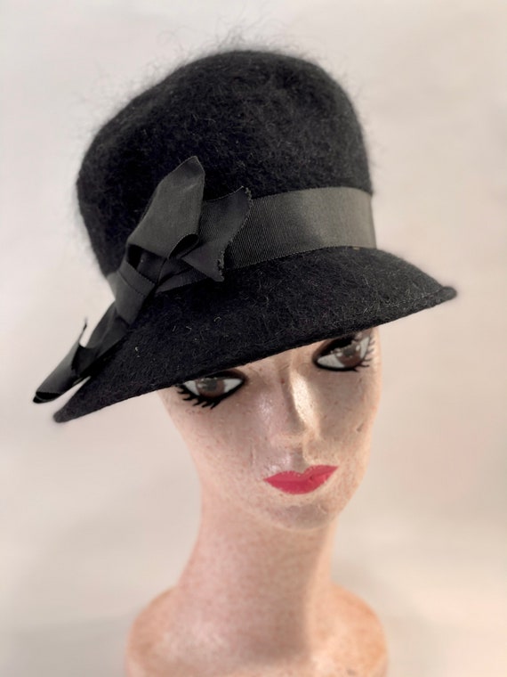 Black Womens Formal Hat Wool Fashion 