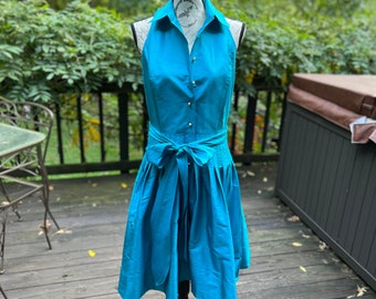 Turquoise Silk Dress, Ralph Lauren Formal Party Dress, Women’s Size 8