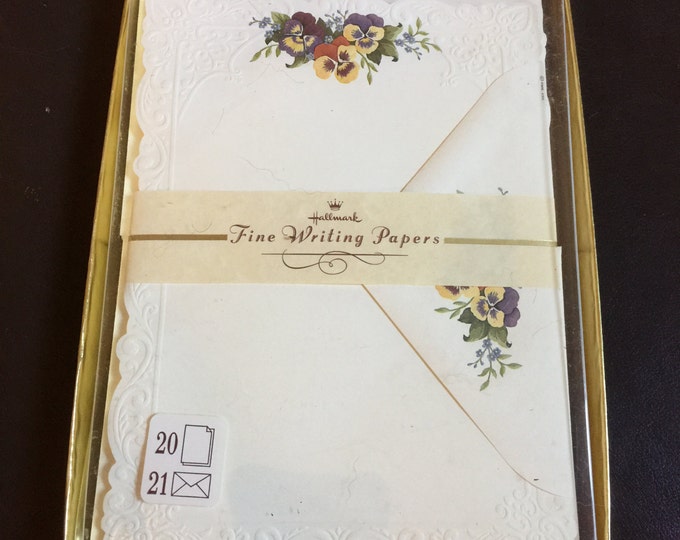 Hallmark Writing Papers Stationary Set Colorful Pansies Etsy