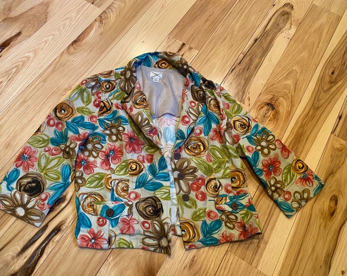 Women’s Floral Summer Jacket, Happy casual coat