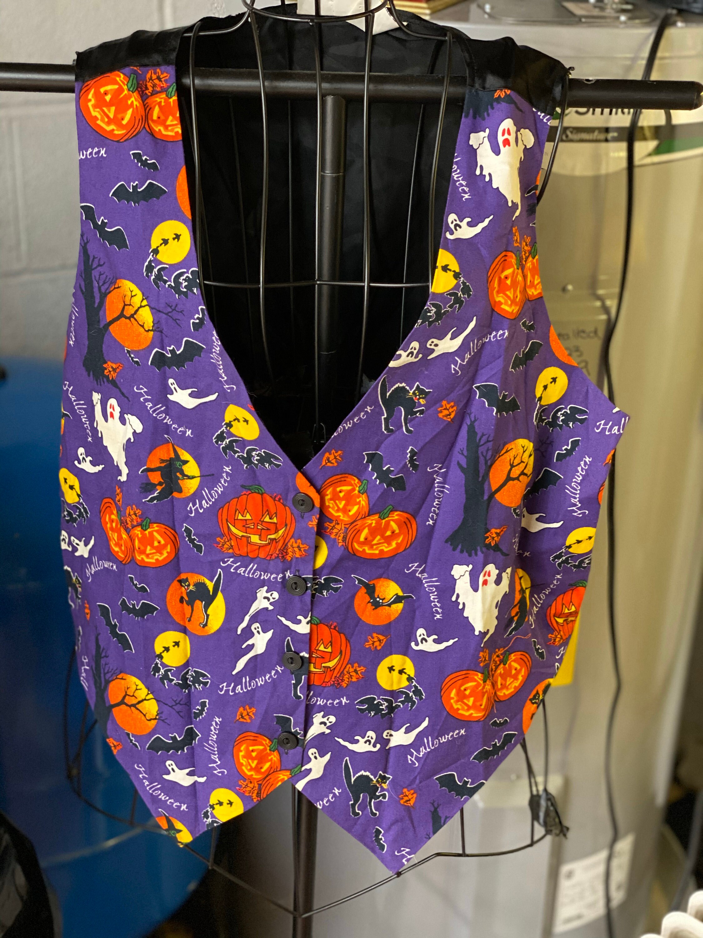 Halloween Party Vest, Vintage Unisex Purple Holiday Halloween Costume