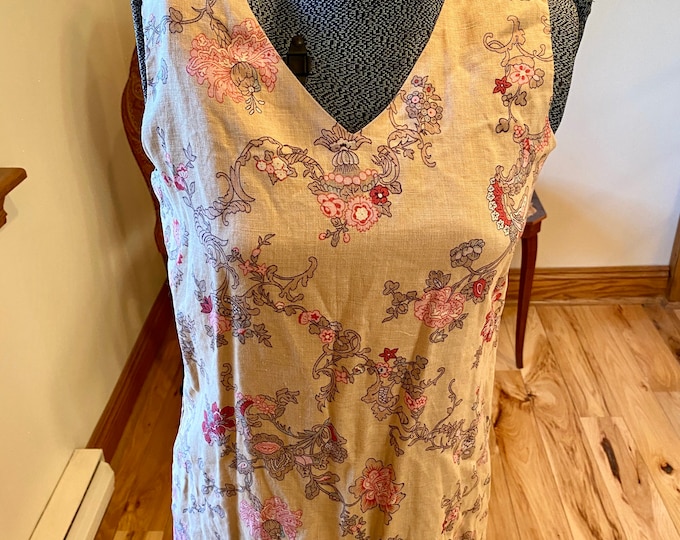 Summer Linen Dress, floral women’s casual fashion