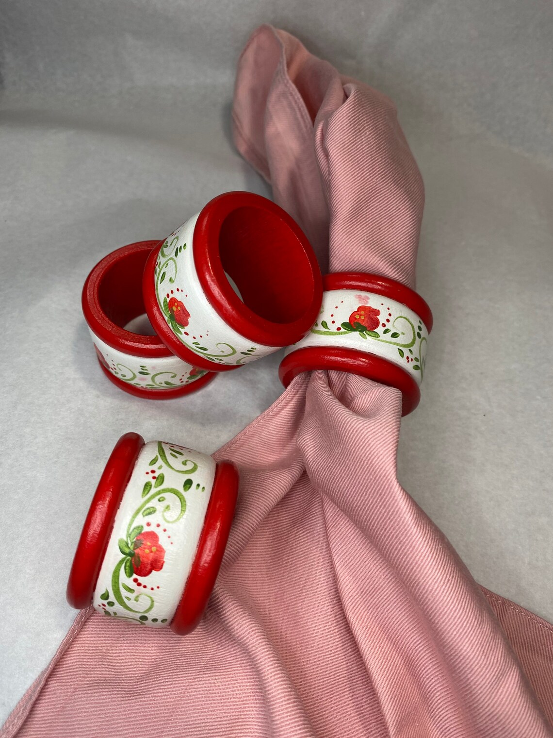 Christmas Napkin Rings Holiday Red Dinner Table Decor Etsy