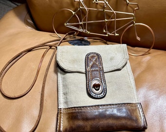 Crossbody Bag, Canvas Leather Messenger Bag,