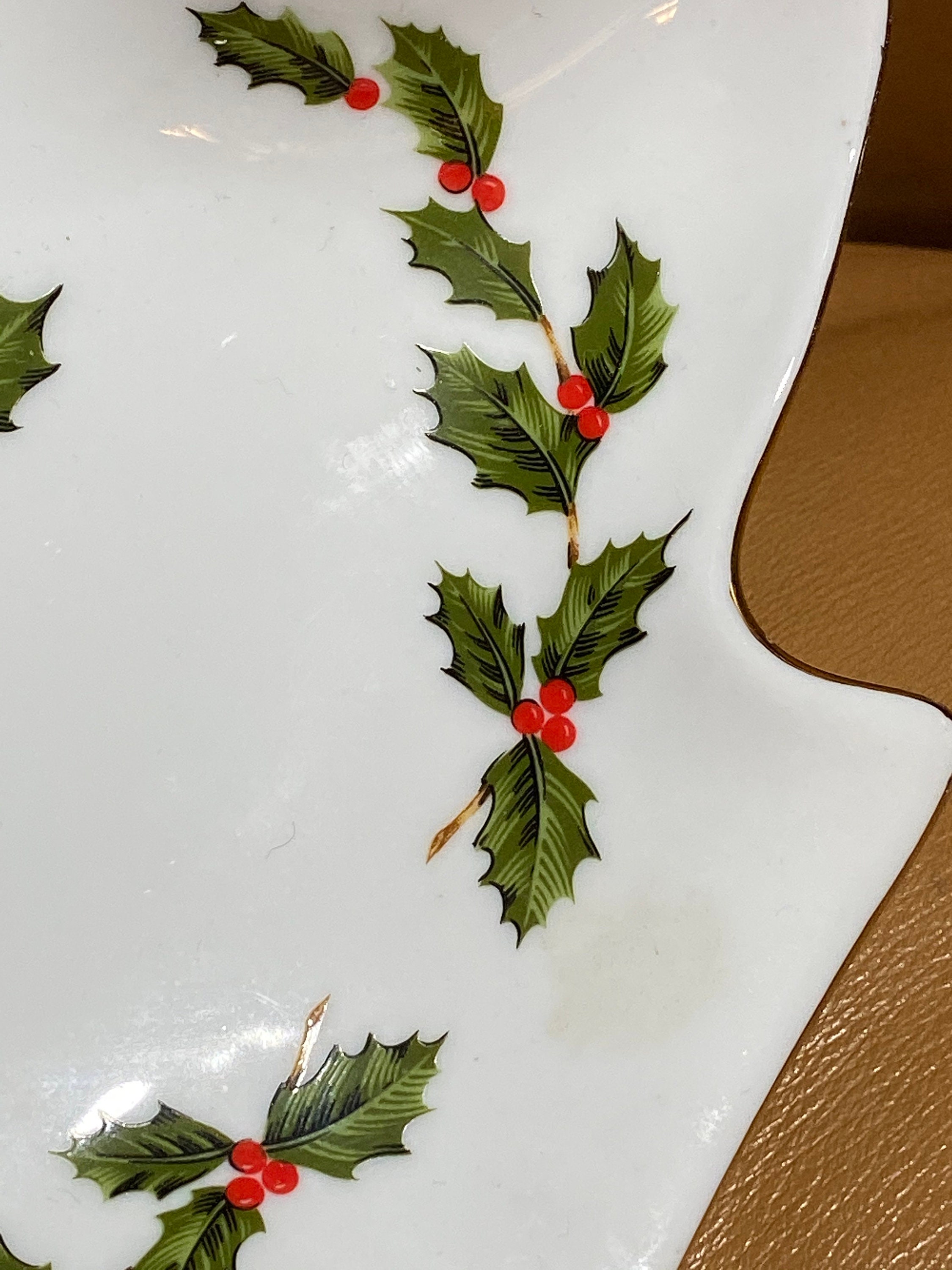 Lefton Vintage Christmas Tree Dish, Holiday Candy Dish, Holiday Hostess