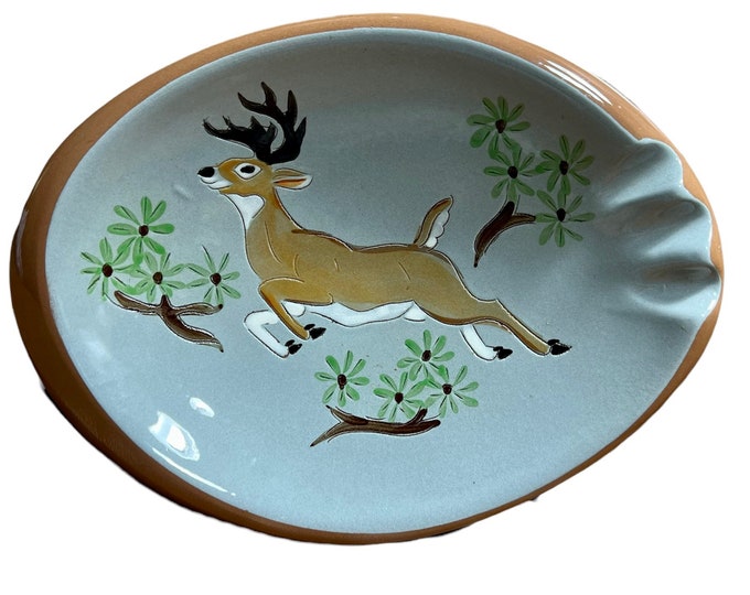 Big Buck Deer Ashtray, Vintage Cigar Room Ash Tray, Stangl Resco Products Collectible