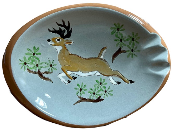 Big Buck Deer Ashtray, Vintage Cigar Room Ash Tray, Stangl Resco Products Collectible