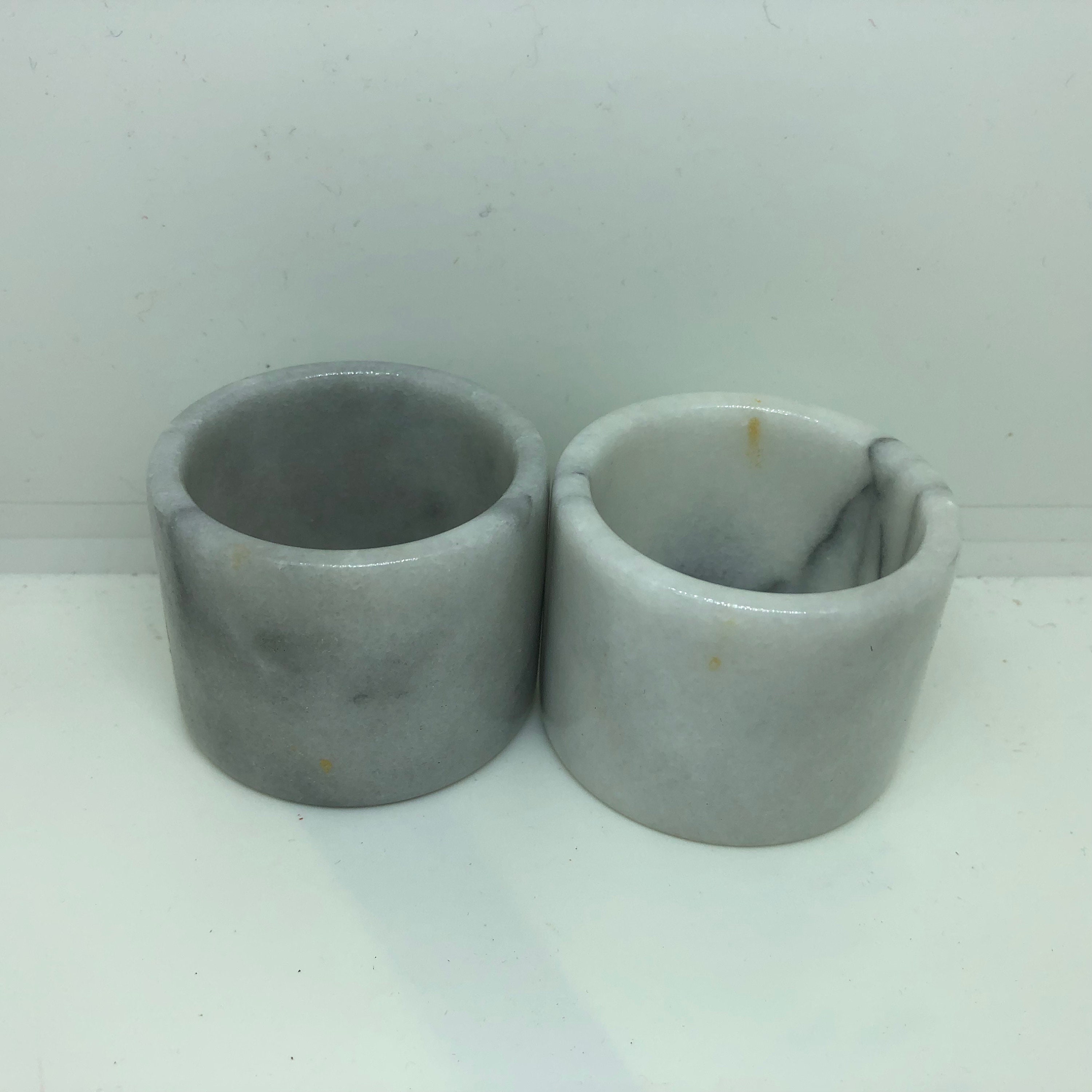 Marble Napkin Rings gray and white Couples Dinner Table Setting