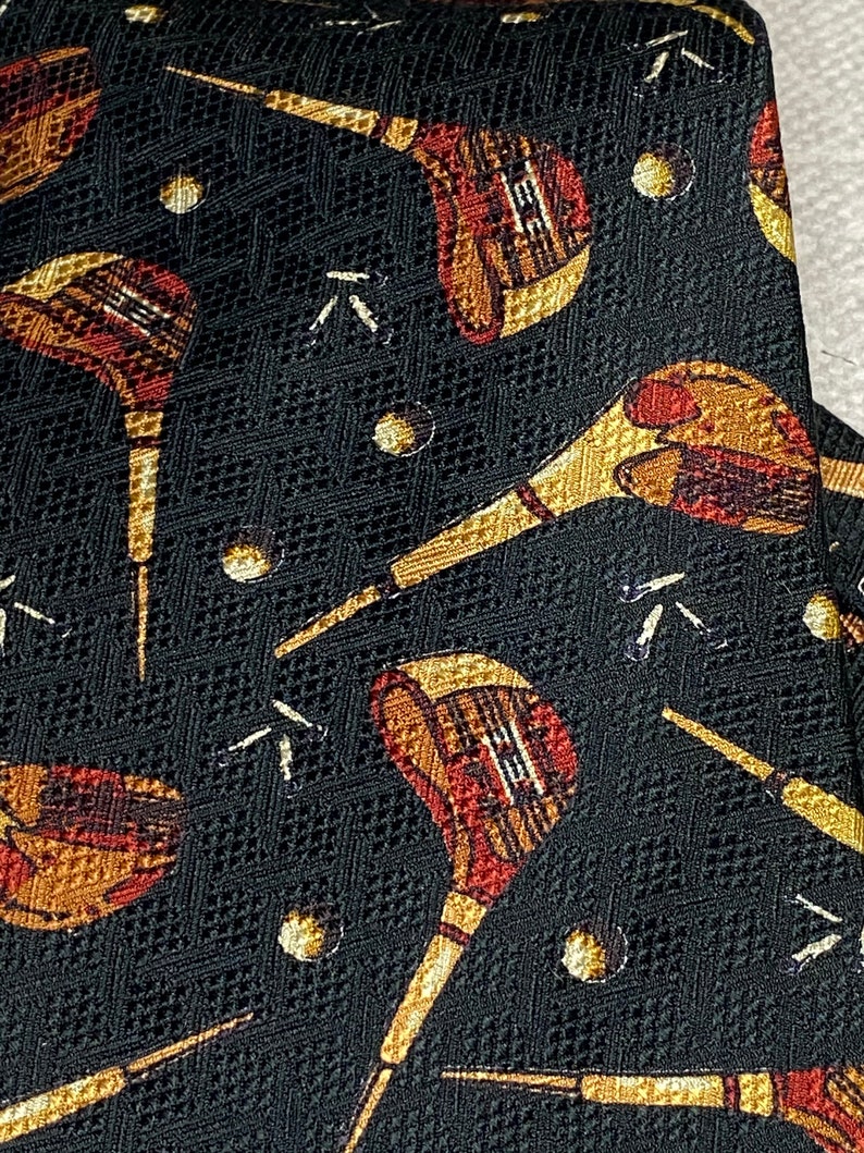 Golfer Necktie, Vintage Golf Club Tie, Handmade Silk Mens Neckwear image 6