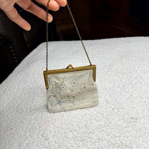 Bolso antiguo con cuentas blancas, bolso de cóctel de noche, bolso pequeño para fiesta formal