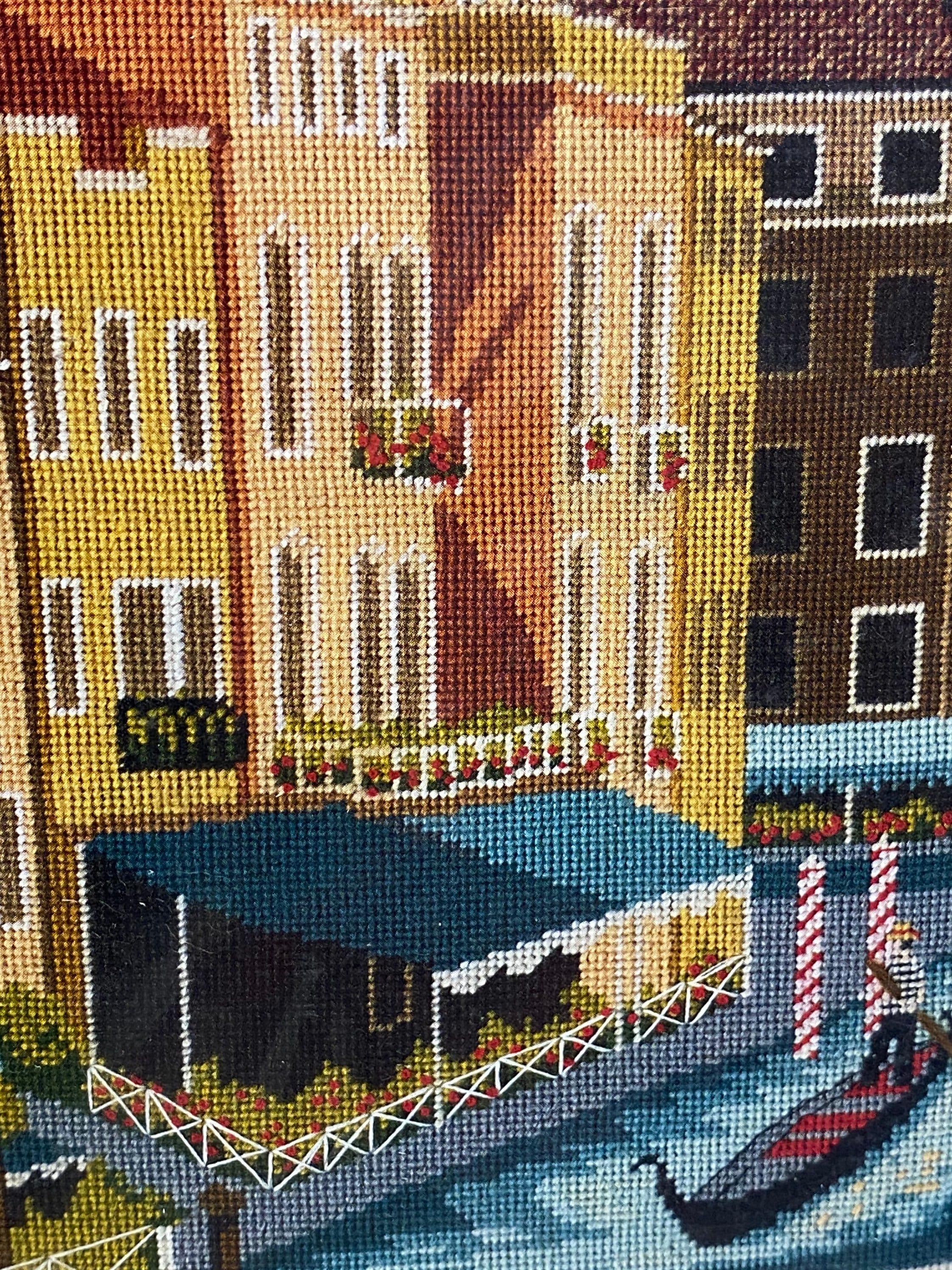 Venice Crewel Kit, Italy needlepoint craft scene