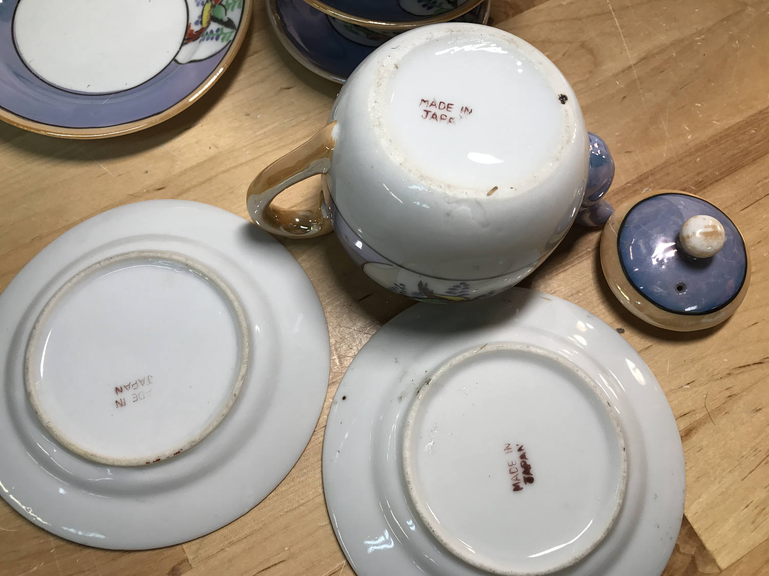 Hummingbird Tea Set Teapot tea cups and saucers vintage tea set