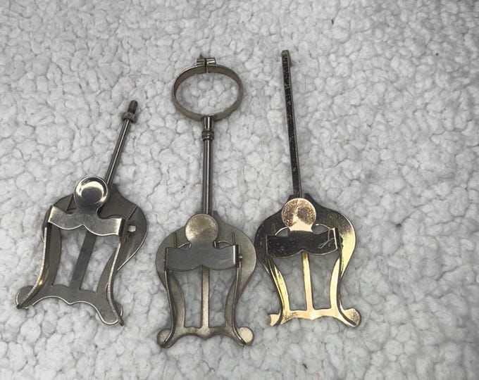 Lyre Music Sheet Holders Lot, Metal Instrument Clips Clarinet Notes Vintage Elton