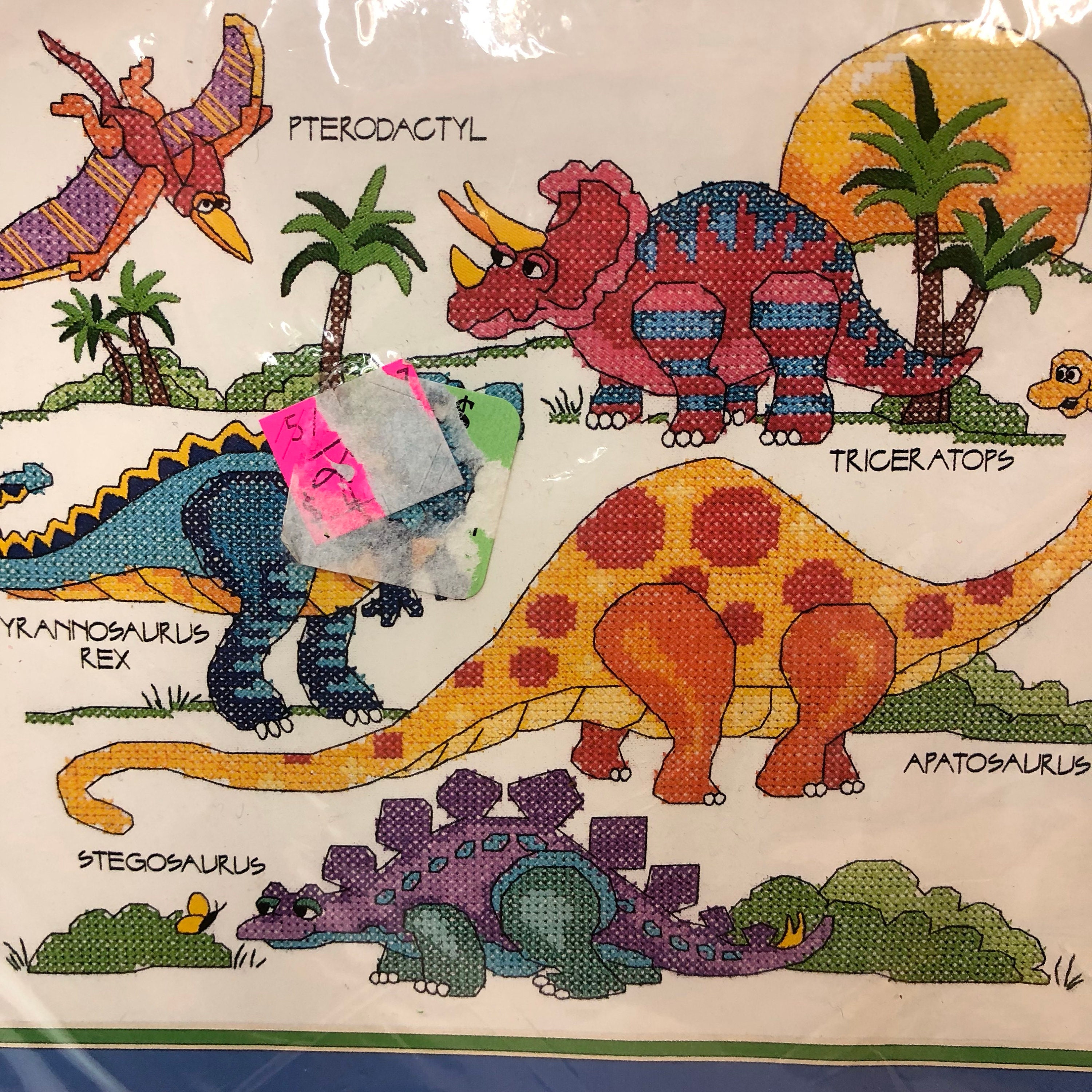 Dinosaurs cross stitch kit