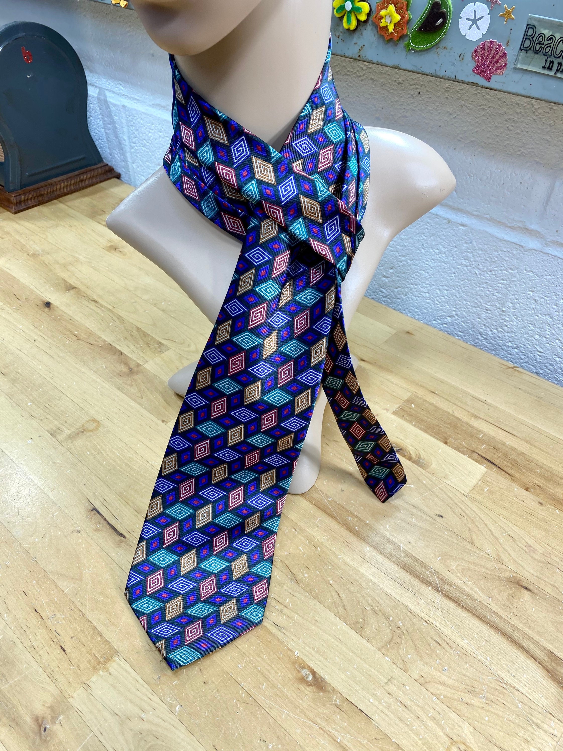 Geometric Necktie, Colorful Diamonds Tie, Festive Men’s Fashion