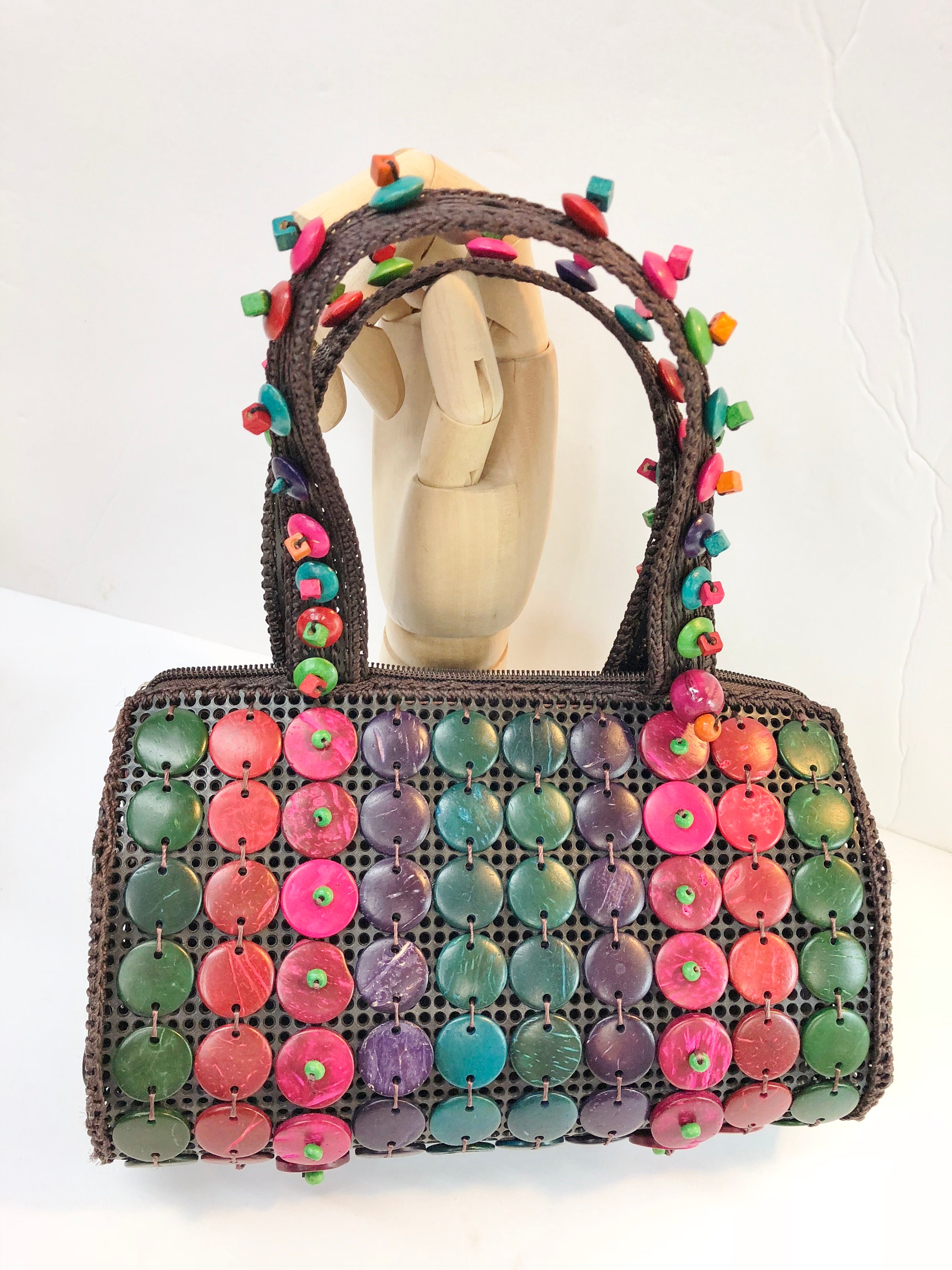Rainbow Hand Beaded Purse Colorful Handbag Fun Summer Bag | Etsy