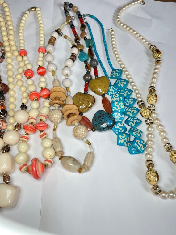 Beaded Necklaces Lot, Statement Necklaces, Costum… - image 7