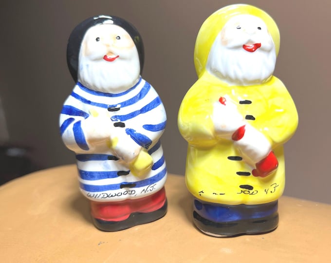 Sailors Salt And Pepper Shakers Set, Beach House Kitchen, Man Cave
