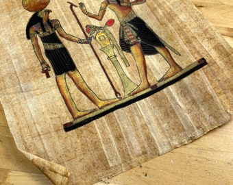 Egyptian papyrus Painting, Painted Parchment Art, Hand Painted Ancient Egypt