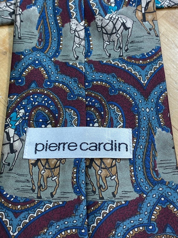 Silk Necktie English Fox Hunt, Vintage Pierre Car… - image 2