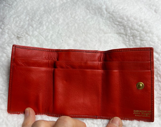 Red Leather Wallet, Unisex Money Holder, Italian Soft Leather