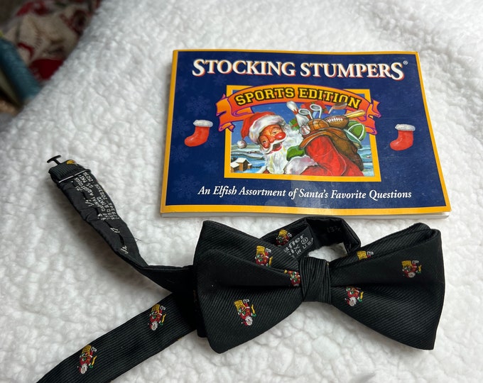 Christmas Gift For Him, Holiday Bow Tie, Sports Trivia Book Paperback