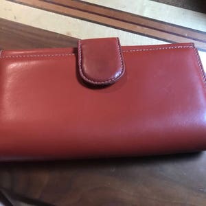 Cartera de piel para mujer, tarjetero vintage, clutch de piel italiana