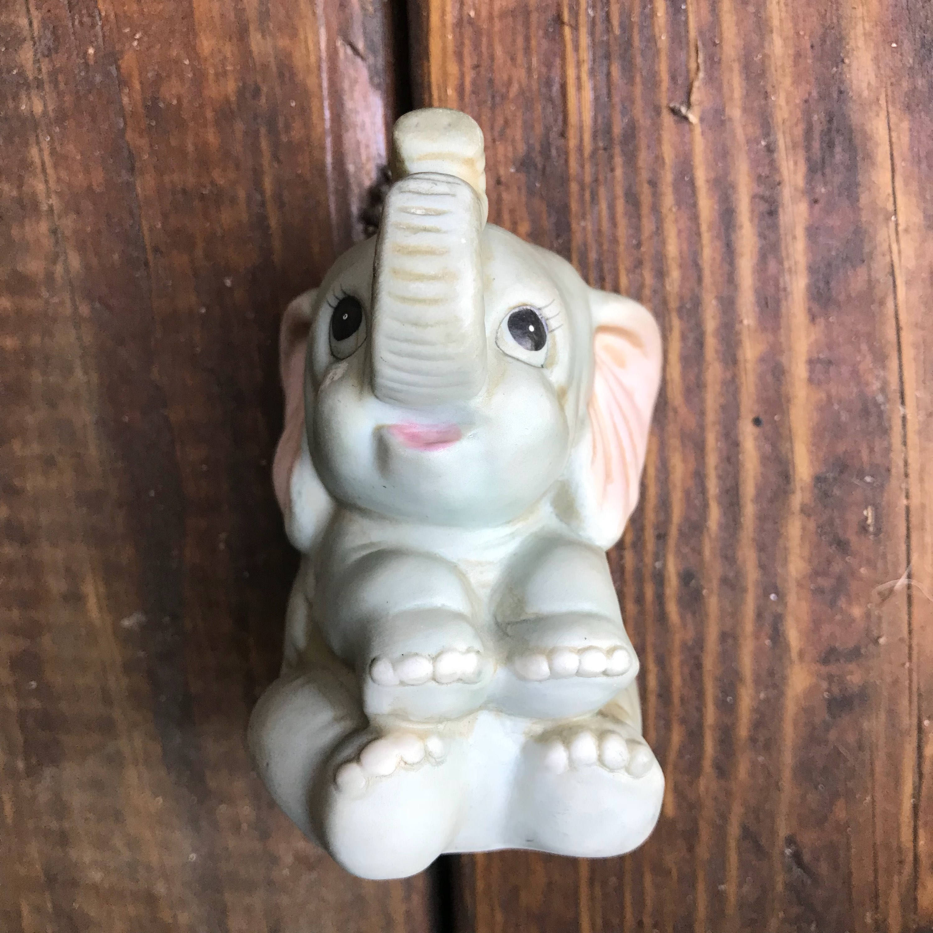 Elephant figurines trunk up good luck, Vintage Elephant statues