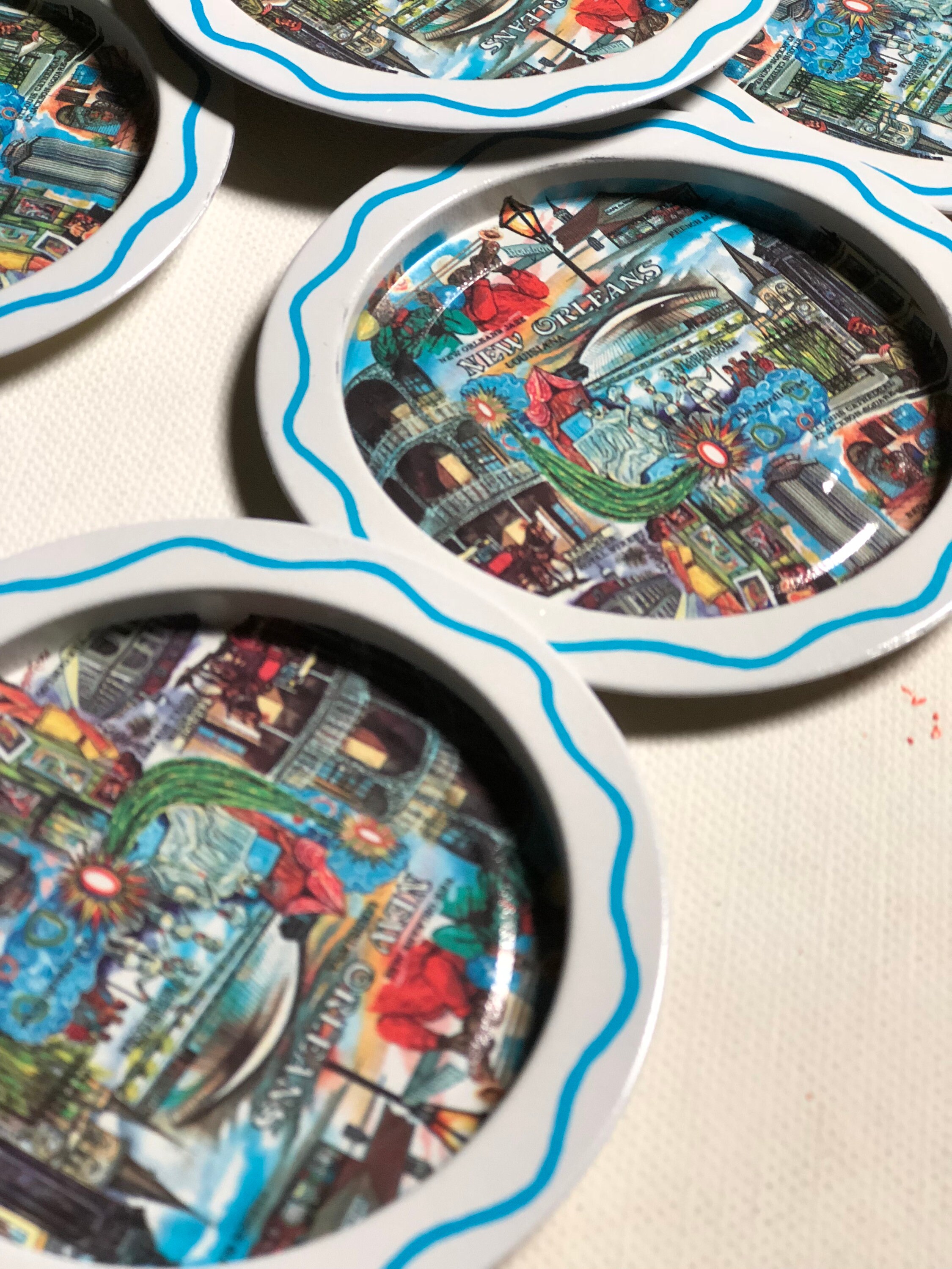 New Orleans Louisianna Vintage Coaster Set of 6 souvenir barware