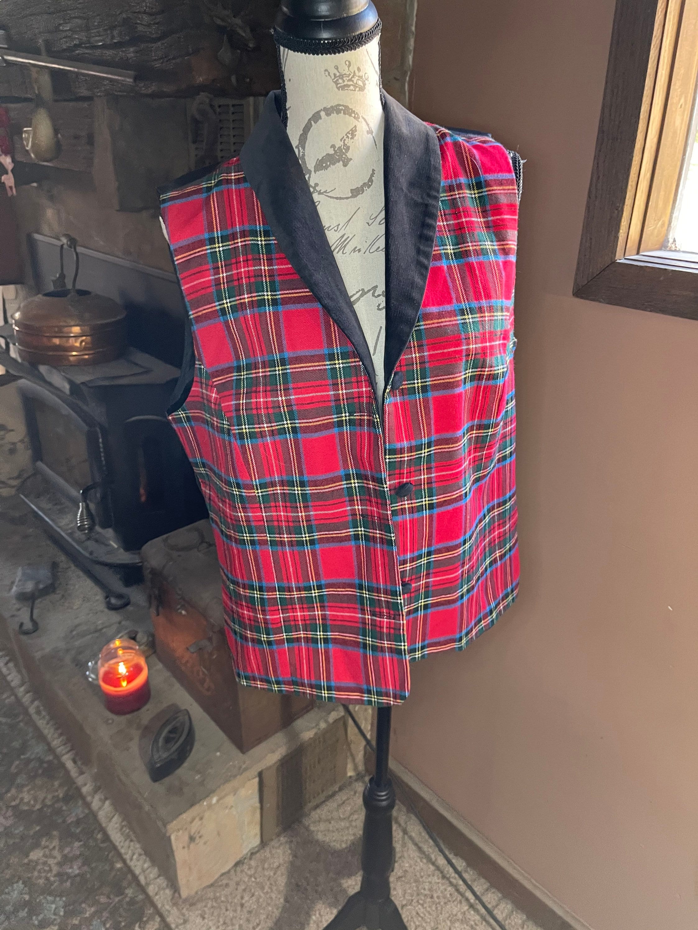 Plaid Womens Vest Christmas Party Vest 