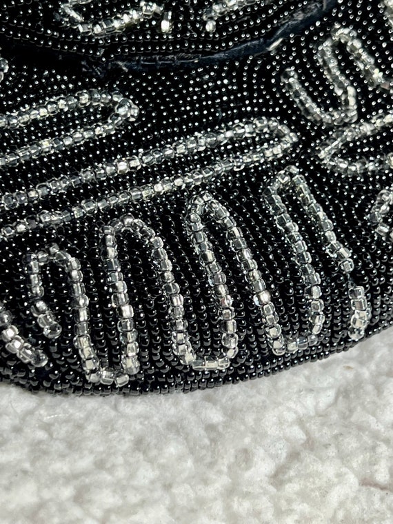 Black and White Beaded Handbag, Formal Evening Co… - image 4