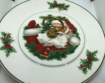 Santa Claus Cookie Plate, Vintage Christmas Decoration, Santa cookies