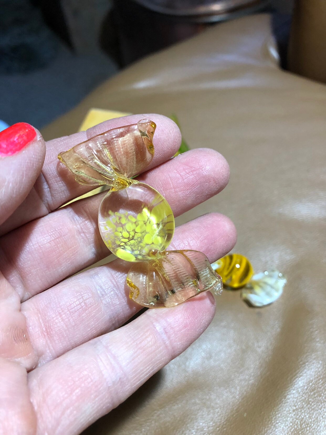 Blown Art Glass Wrapped Candy, Colorful Faux Hard Candy Display Set