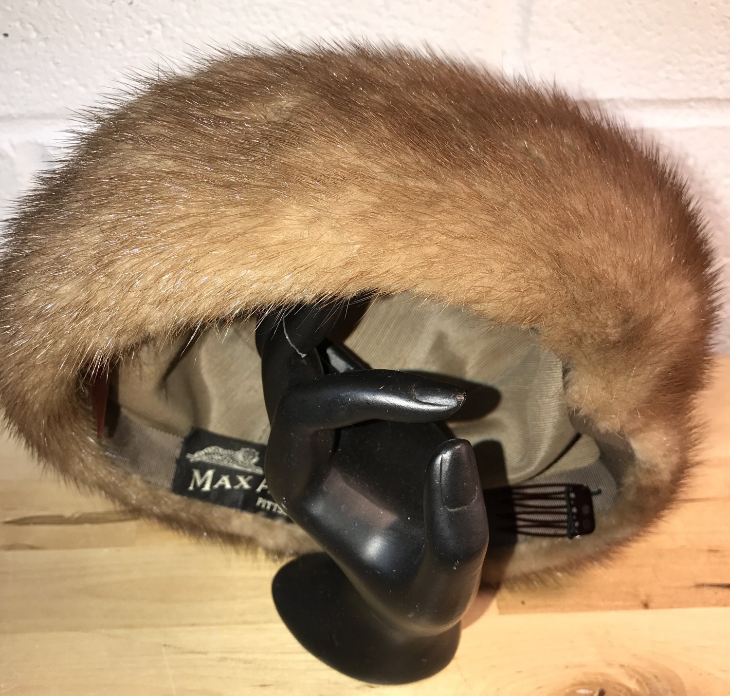 Women's Fur Hat, Vintage Brown Fashion Hat, Mid Century Fur Pillbox Hat