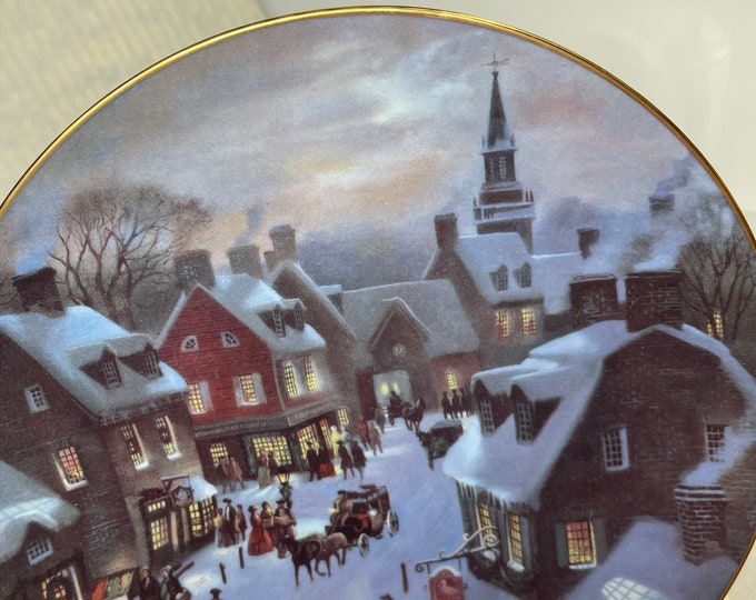 Christmas Collectible Plate, Art Display Plate, Scenes from Christmas Past, Heirloom Holiday gift