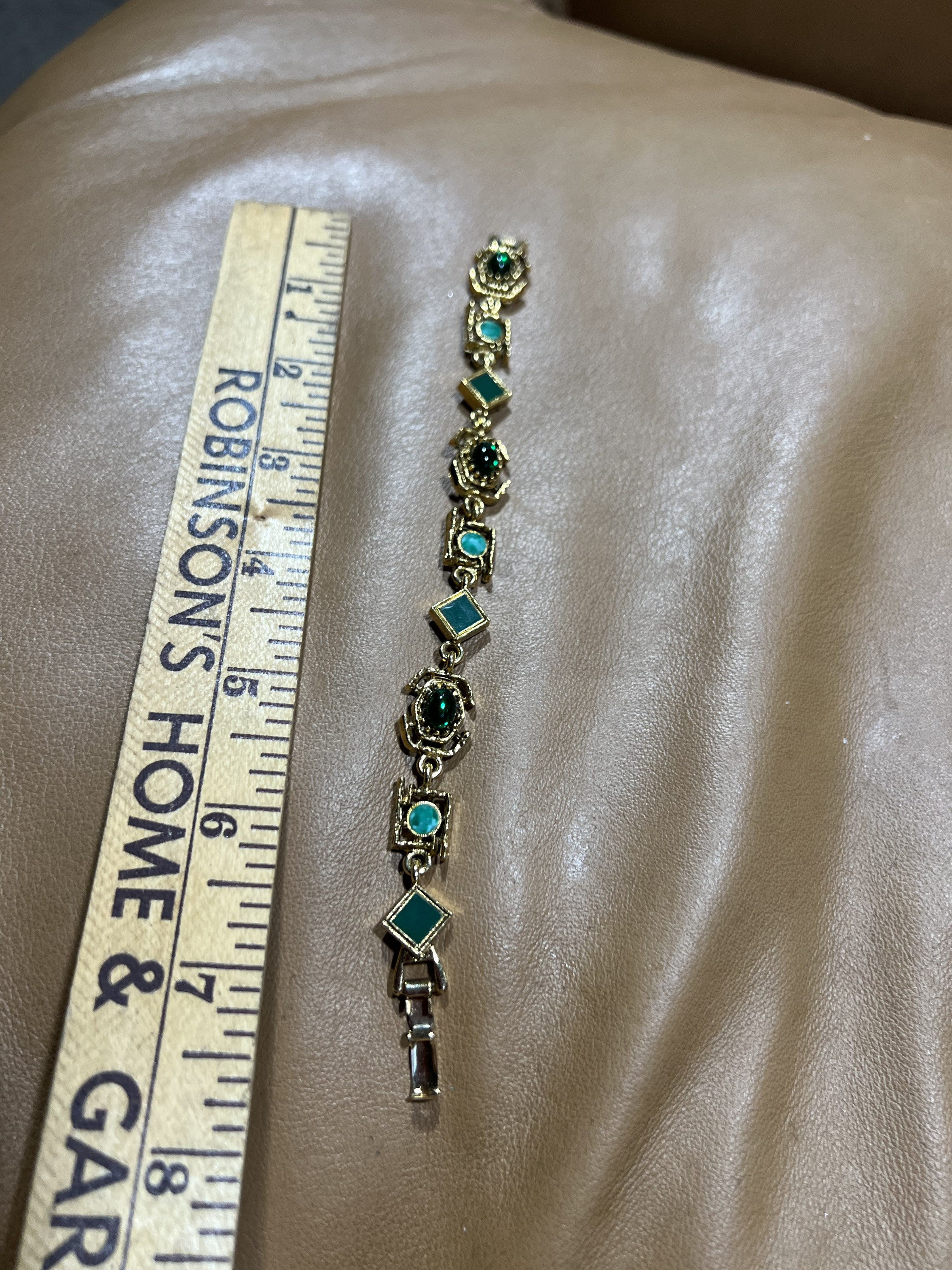 Green Costume Jewelry Bracelet, Vintage Mid Century Jewelry