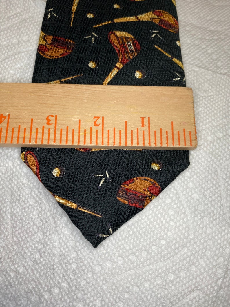 Golfer Necktie, Vintage Golf Club Tie, Handmade Silk Mens Neckwear image 3