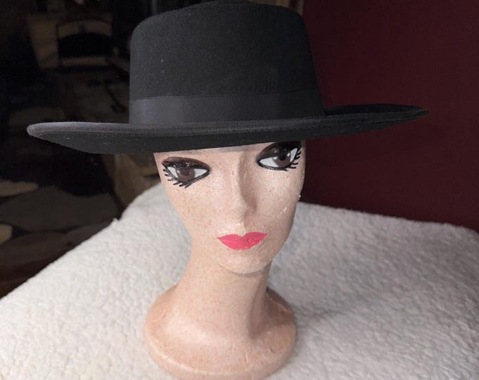 Black Formal Women's Hat, Bow Wool Hat Made In USA Dressy Fashion