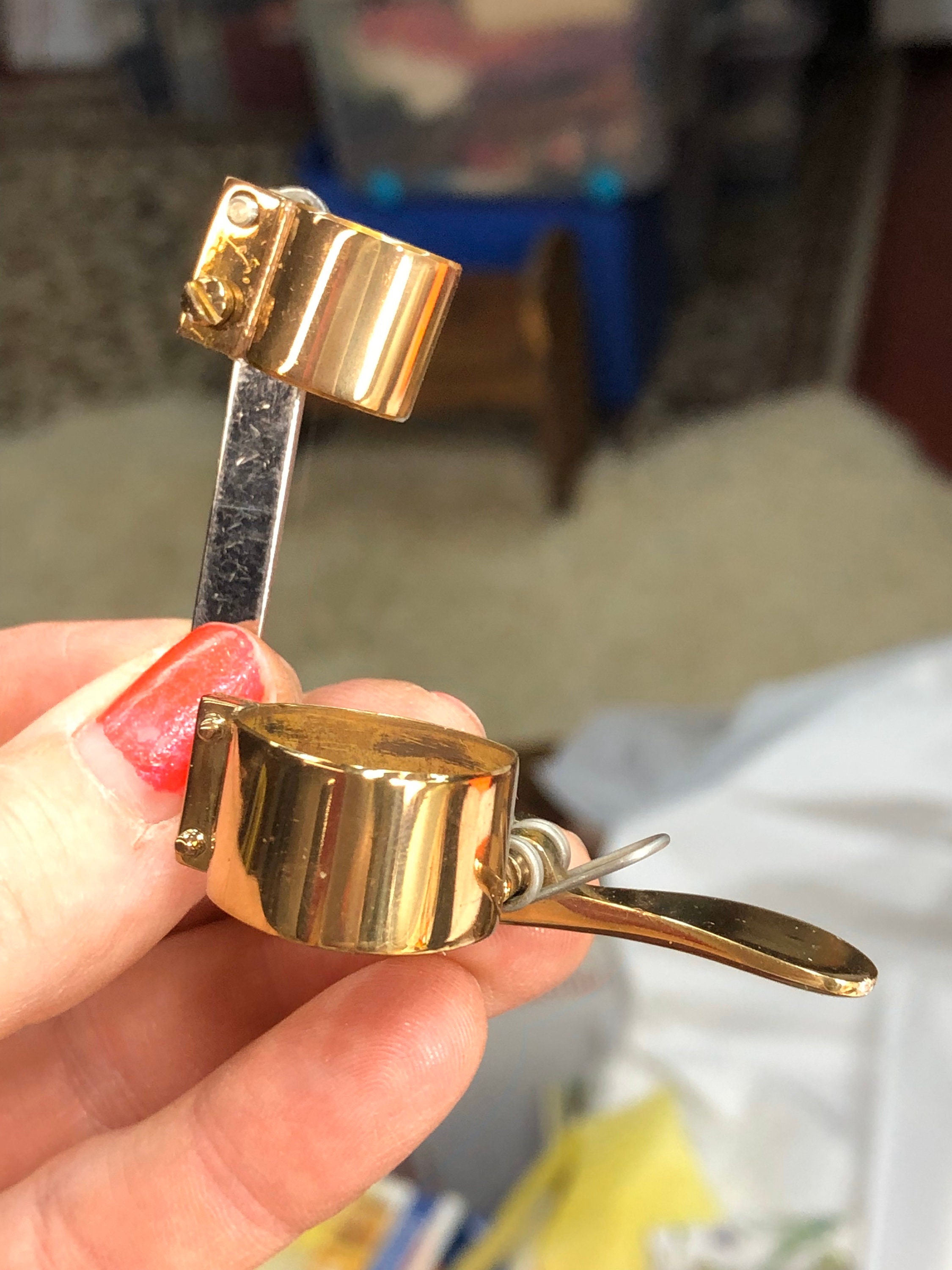 Side Mounted 1ST Valve Slide Trigger, Vintage Brass Music Acessory