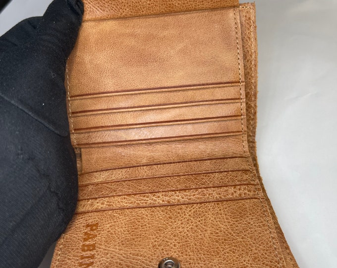 Brown Leather Unisex Wallet, Bifold Money Card Holder, Zip Closure Wallet