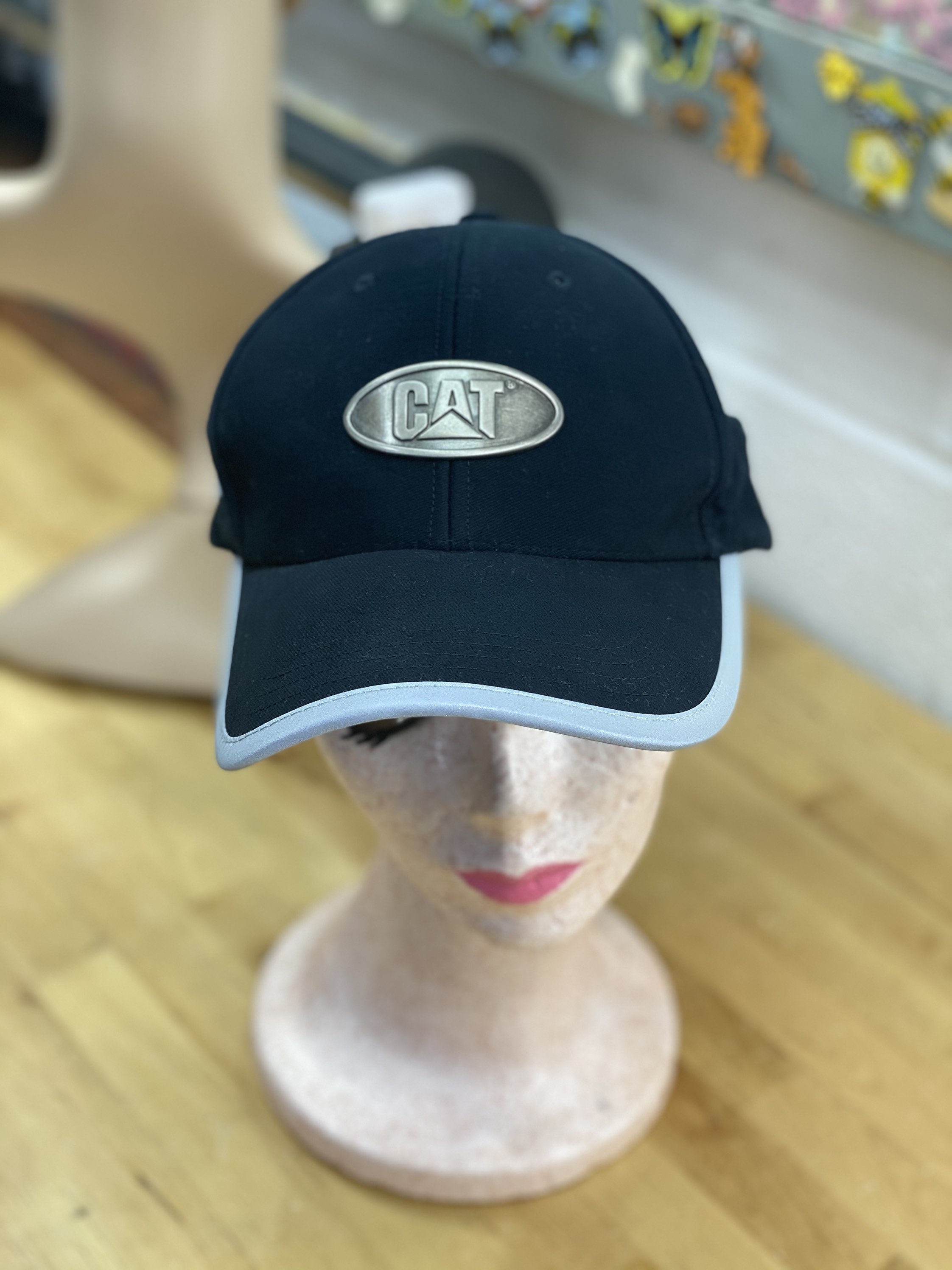 Black Cat Trucker Hat Graphic Baseball 