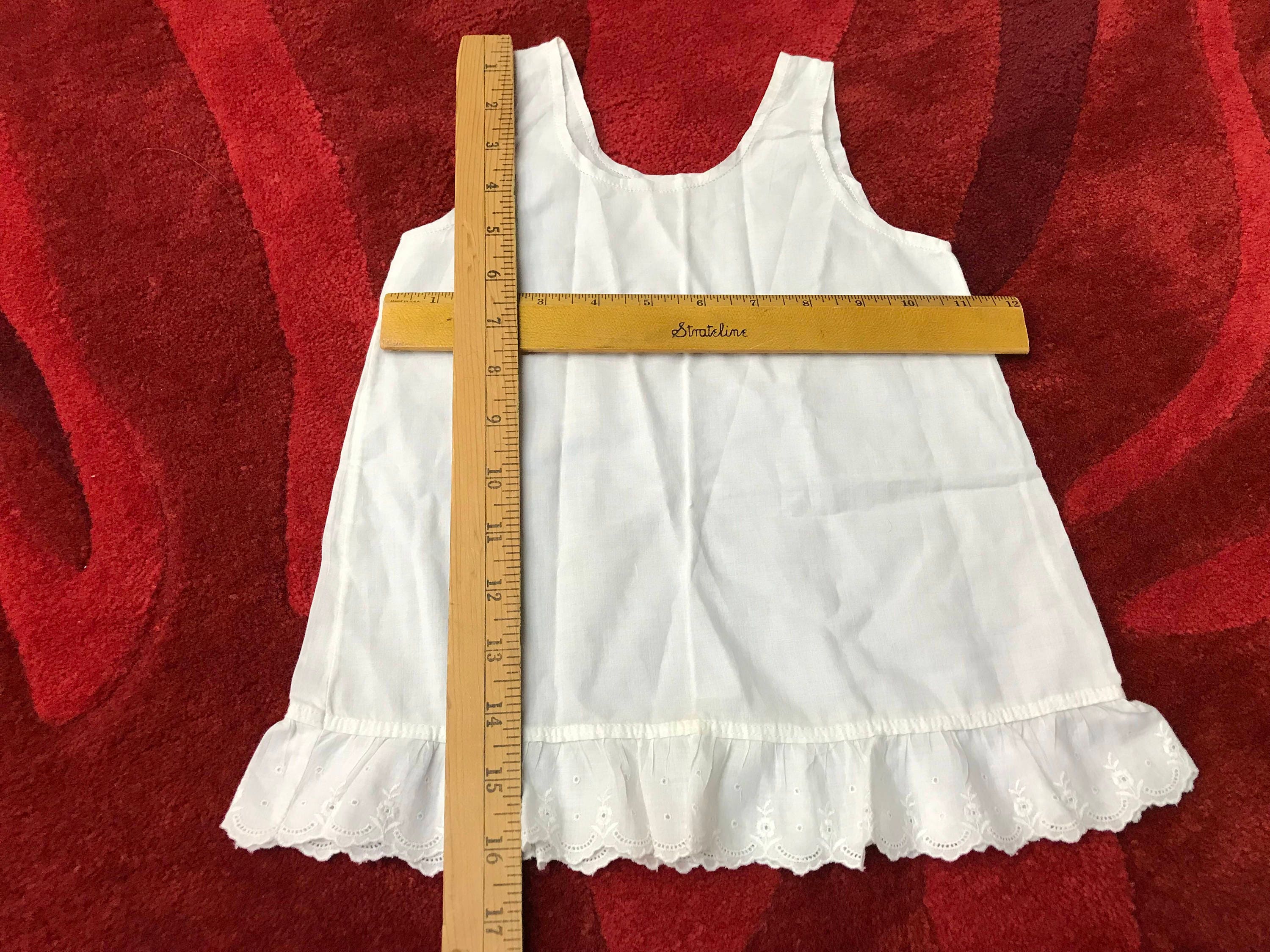 Antique Baby slip white cotton child's summer dress